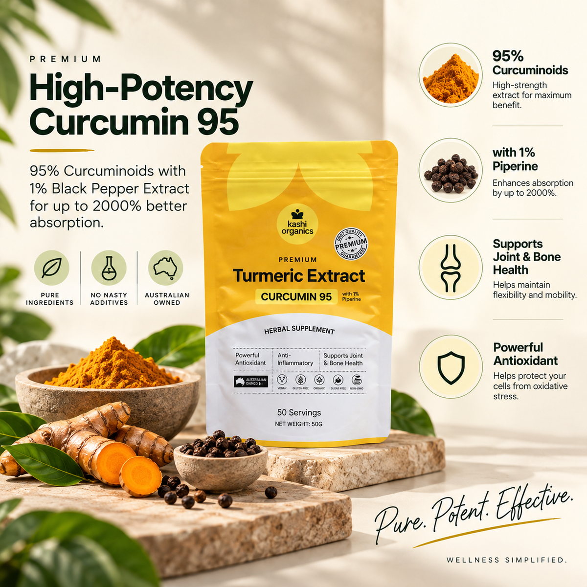 Curcumin 95 - Premium Turmeric Extract Powder
