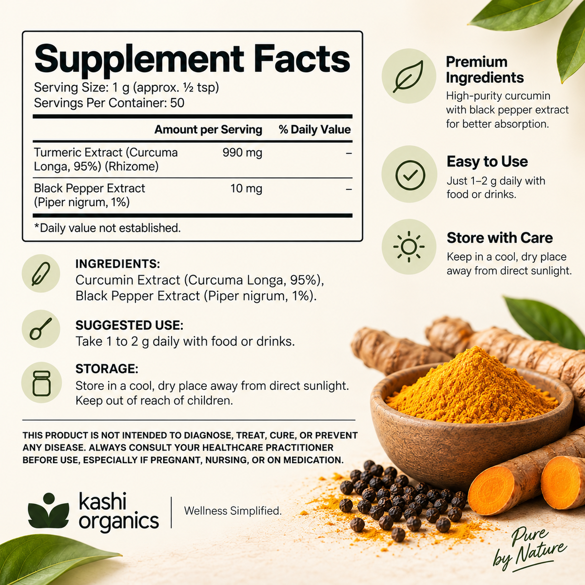 Curcumin 95 - Premium Turmeric Extract Powder