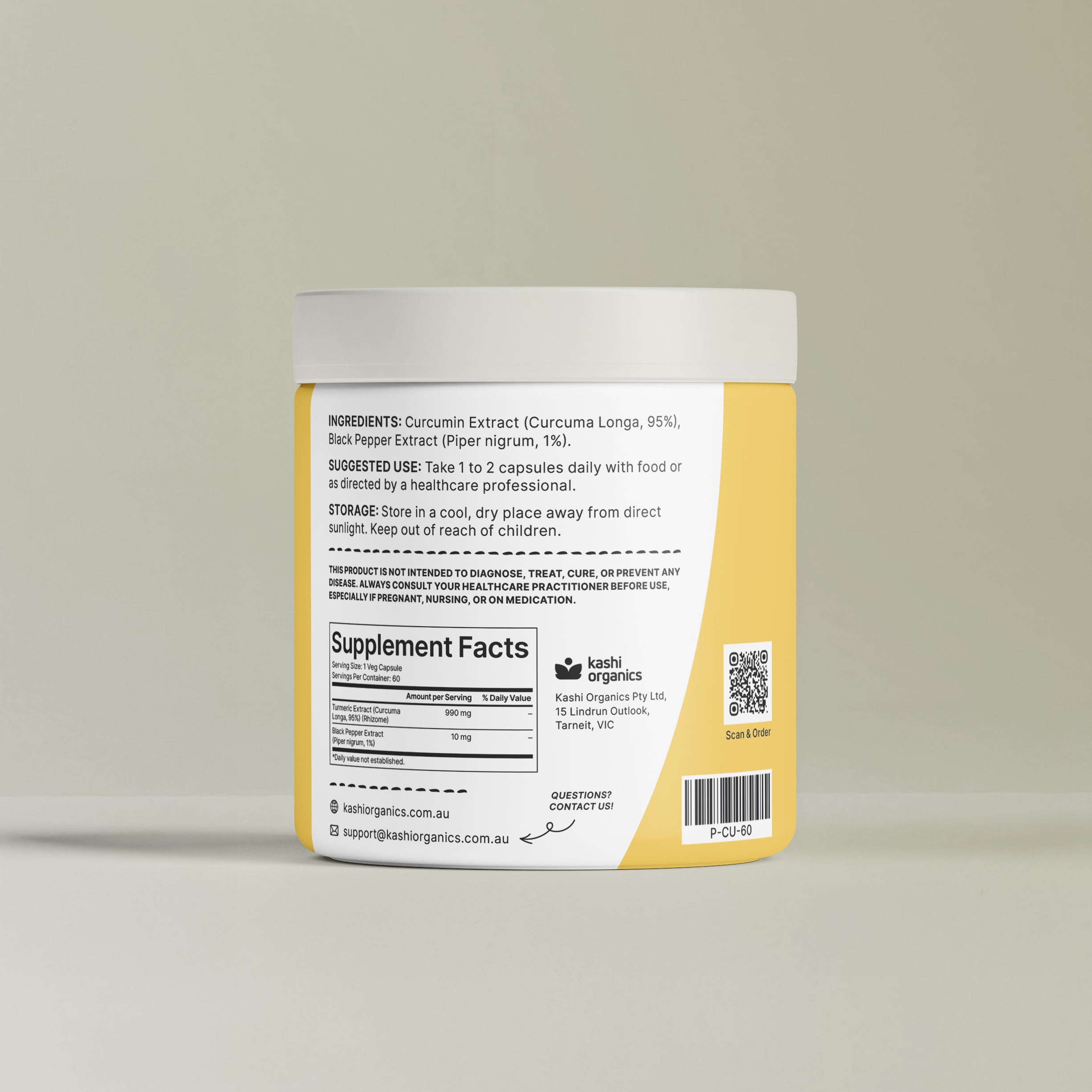 Premium Turmeric Extract – Curcumin 95% + 1% Piperine Capsules