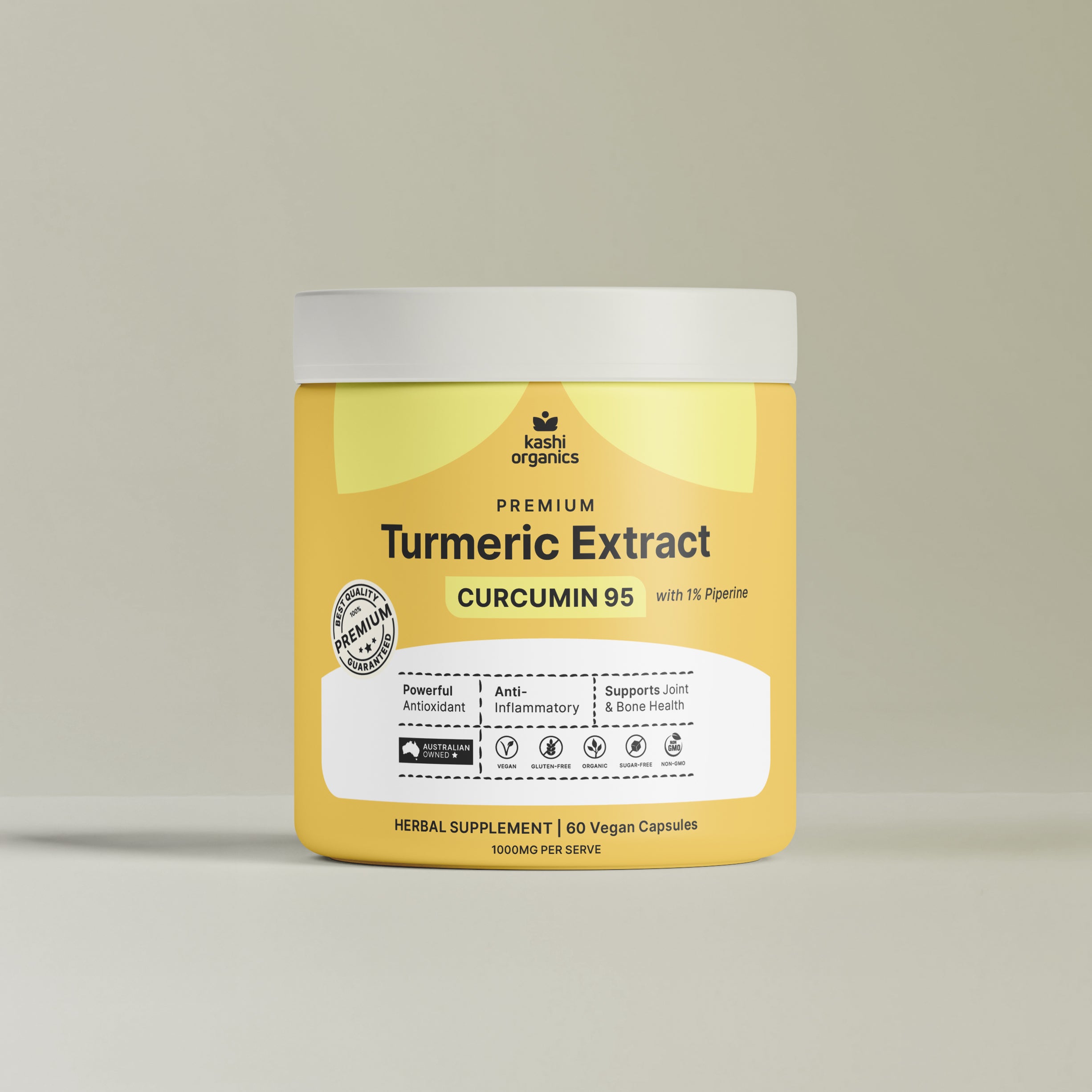 Premium Turmeric Extract – Curcumin 95% + 1% Piperine Capsules